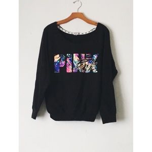 VS PINK OFF THE SHOULDER SWEATER